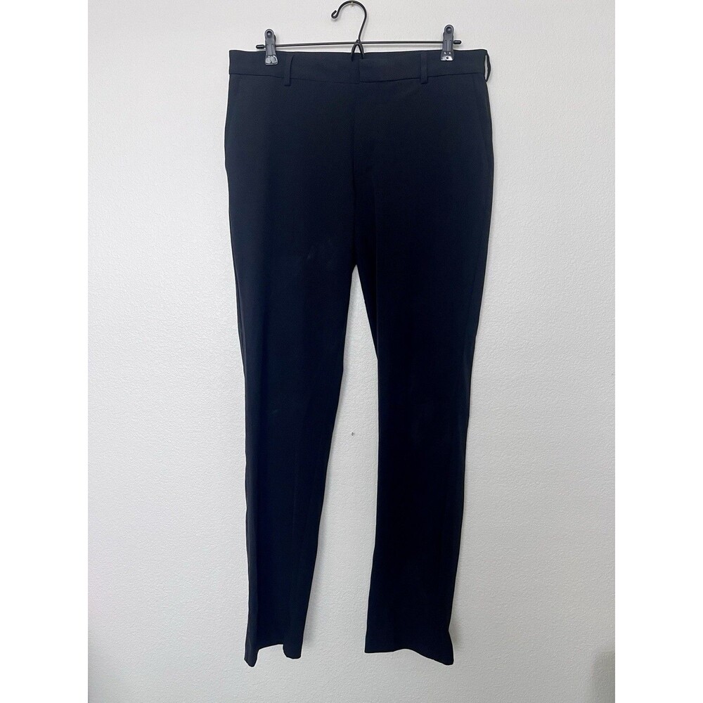 NEW Van Heusen Men’s Slim Fit Flat Front Dress Pants Black Regular 32x34